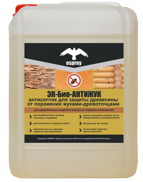 ООО «ЭЛЕКТРОКОМПАНИЯ»: антисептик для защиты древесины от поражения жуками-древоточцами ЭК-БИО-АНТИЖУК